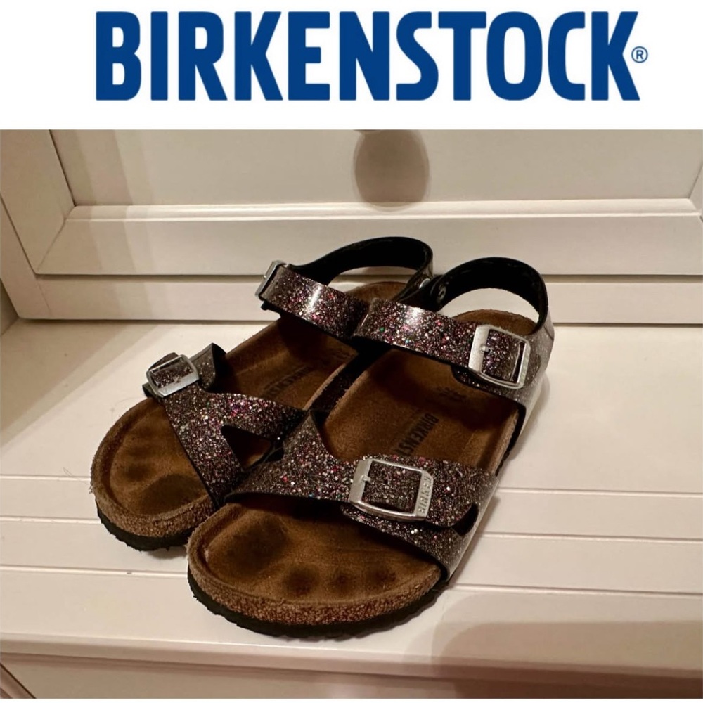 Birkenstock Rio Kids, Birko-Flor - Cosmic Sparkle Black Multi, Size 33 (2-2.5Y)